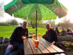 Volcano refugees: with Bob Martin and Frank Ritters at the Plough